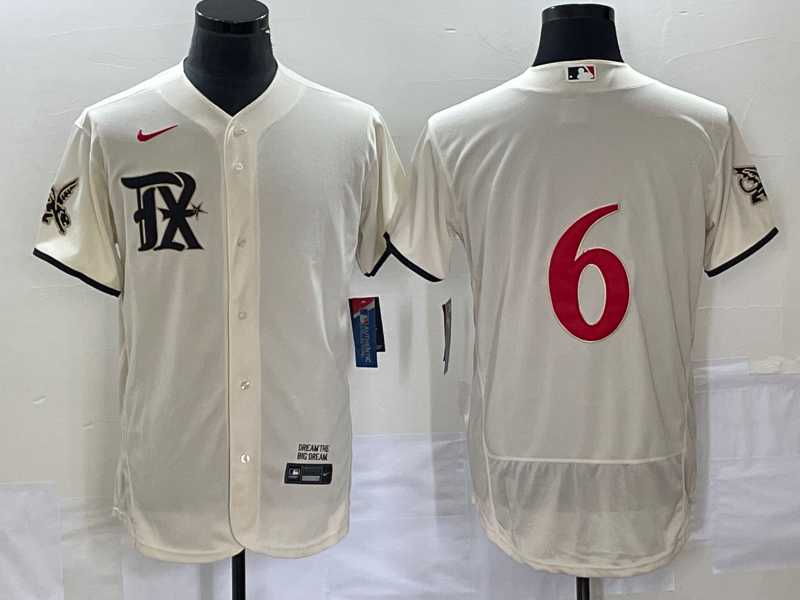 Men%27s Texas Rangers #6 Josh Jung Cream 2023 City Connect Flex Base Stitched Baseball Jerseys->texas rangers->MLB Jersey